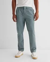 Athletic Slim Pleated Hyper Stretch Modern Chino Green Men's W29 L30