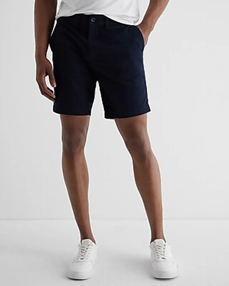 Solid 8" Hyper Stretch Chino Shorts Blue Men's