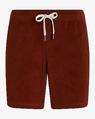 Solid 7" Terry Cotton-Blend Elastic Waist Shorts