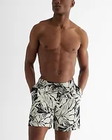 Printed 6" Elastic Waist Swim Shorts