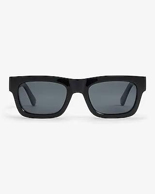 Black Thick Rectangle Frame Sunglasses