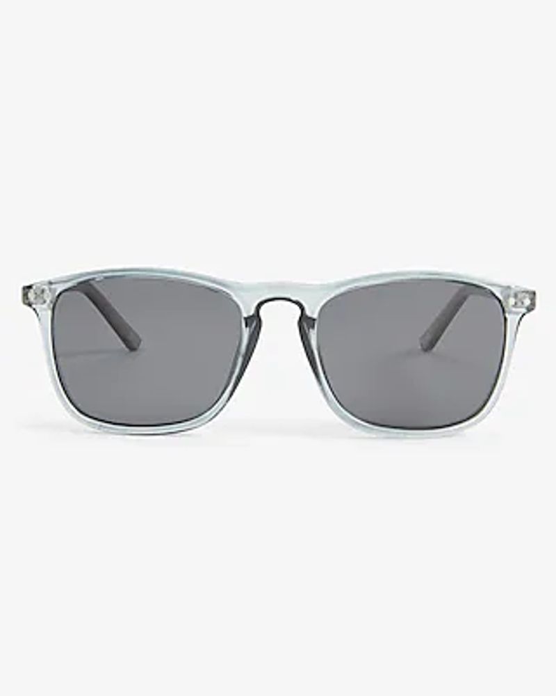 Blue Translucent Square Sunglasses Men's Blue
