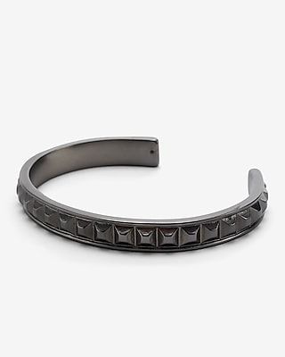 Studded Cuff Bracelet Men's Gray