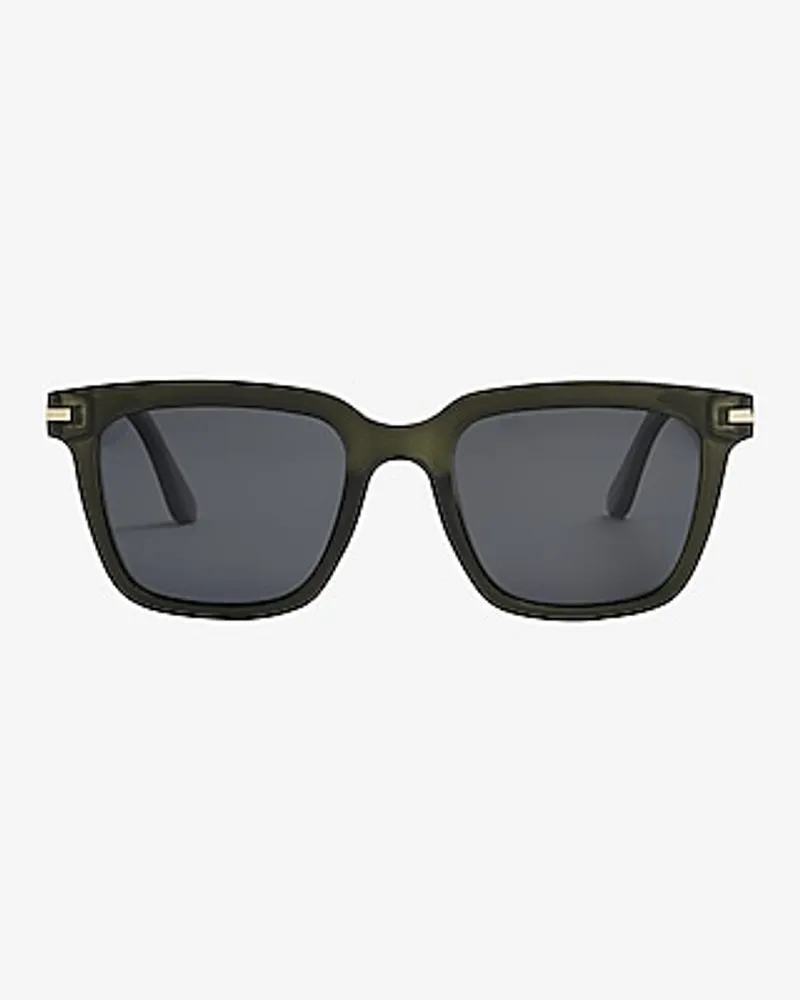 Green Rounded Square Sunglasses Men's Green