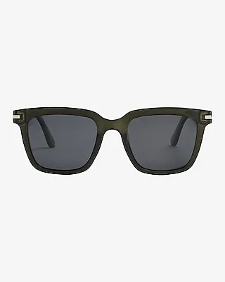 Green Rounded Square Sunglasses