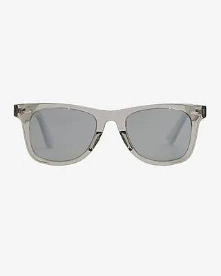 Gray Mirrored Rounded Square Sunglasses