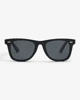 Black Rounded Square Sunglasses Men's Black