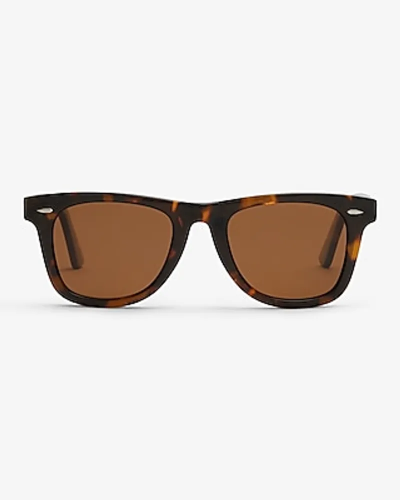 Tortoise Rounded Square Sunglasses Men's Brown