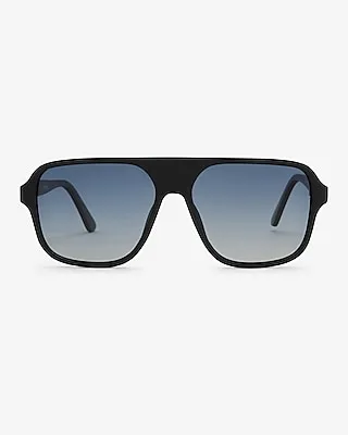 Black Shield Sunglasses Men's Black