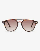 Tortoise Round Shield Sunglasses