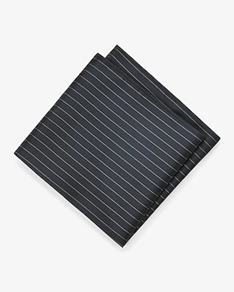 Pinstripe Pocket Square Men's Black