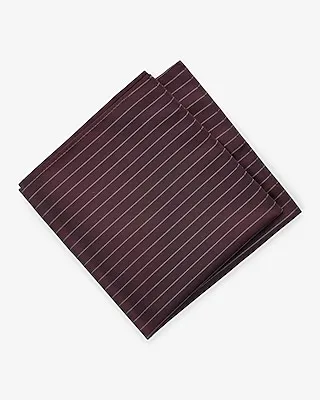 Burgundy Pinstripe Pocket Square Men's Red