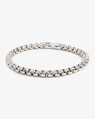 Square Chain Bracelet Men's Silver