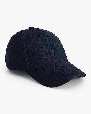 Navy Textured Boucle Baseball Hat Men's Blue