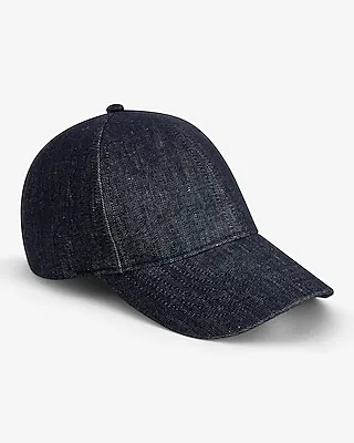 Dark Blue Linen-Blend Baseball Hat