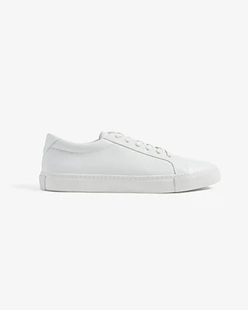 Faux Leather Sneakers White Men's 10.5