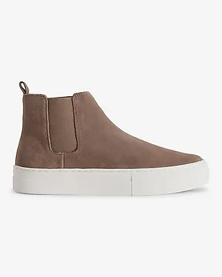 Brian Atwood X Express Genuine Suede Chelsea Sneakers Brown Men's 8