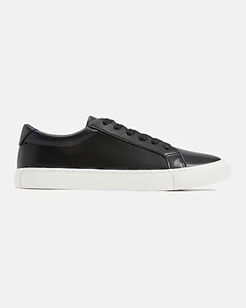 Black Faux Leather Sneakers