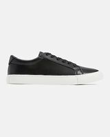 Black Faux Leather Sneakers Black Men's 12