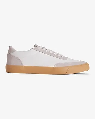 Genuine Suede Gum Sole Sneakers White Men's 8.5