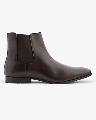 Brown Genuine Leather Chelsea Boots Brown Men's
