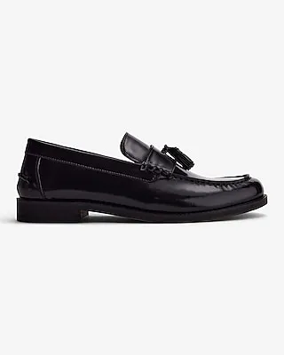 Genuine Leather Tassel Loafer Black Men's