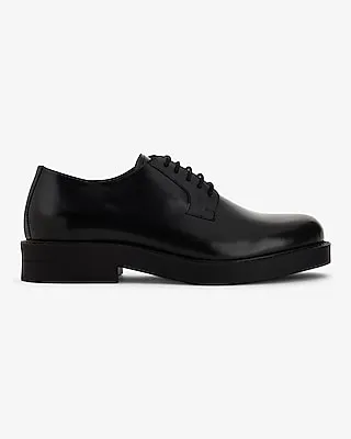 Black Genuine Leather Chunky Dress Shoe Black Men's 12