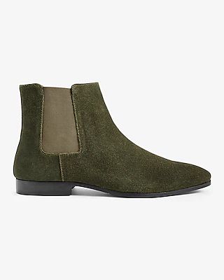 Olive Genuine Suede Chelsea Boots Green Men's 12