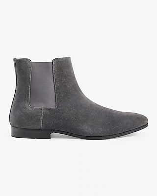 Gray Genuine Suede Chelsea Boots Gray Men's