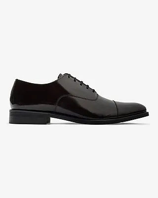 Brown Leather Cap Toe Lace Up Dress Shoes