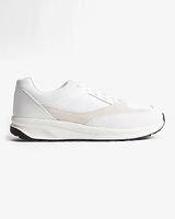 Faux Leather Runner Sneakers White Men's 7