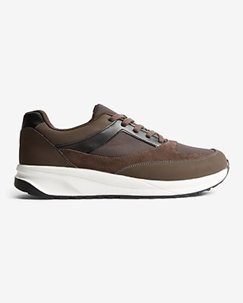 Faux Leather Runner Sneakers Neutral Men's 11