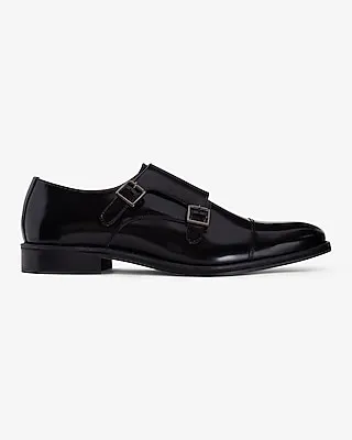 Brian Atwood X Express Genuine Leather Double Monk Strap Dress Shoes Men's