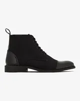Patent Leather Cap Toe Lace Up Boot Black Men's 10