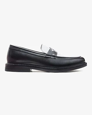 Genuine Leather Two Tone Loafer Dress Shoes Men's