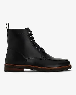 Black Genuine Leather Hiker Boot Black Men's 9