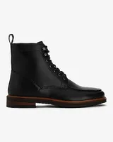 Black Genuine Leather Hiker Boot Black Men's 8