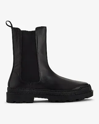 Brian Atwood X Express Genuine Leather Tall Chelsea Boot Black Men's