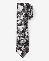 Black & White Floral Tie Black Men's REG