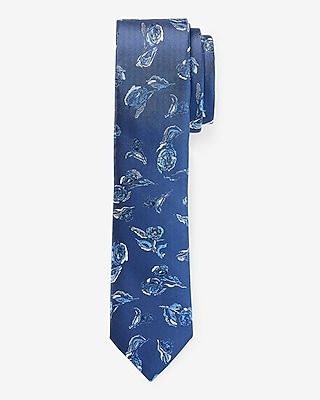 Navy Floral Tie Men's Blue