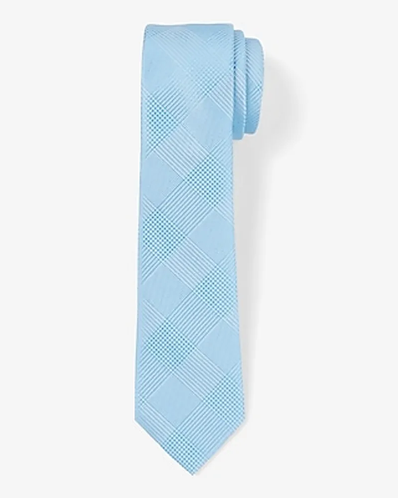 Blue Plaid Tie Men's Blue