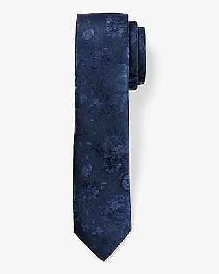 Navy Floral Jacquard Tie Men's Blue