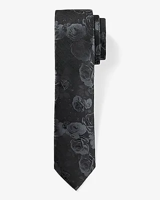 Black Floral Jacquard Tie Men's Black