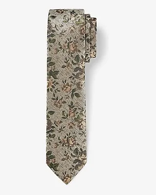 Tan Floral Textured Tie Neutral Men's REG