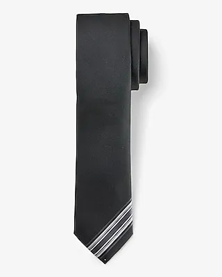 Black Stripe Tie Black Men's REG