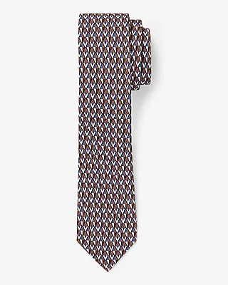Diamond Geo Print Tie Men's Brown