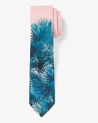 Pink & Blue Palm Print Tie