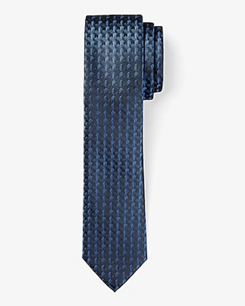 Navy Houndstooth Jacquard Tie