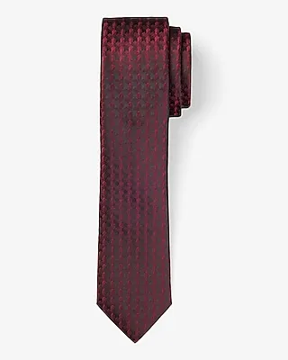 Red Houndstooth Jacquard Tie Men's Red