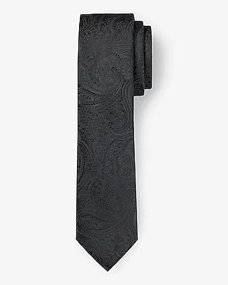 Black Paisley Jacquard Tie Black Men's REG